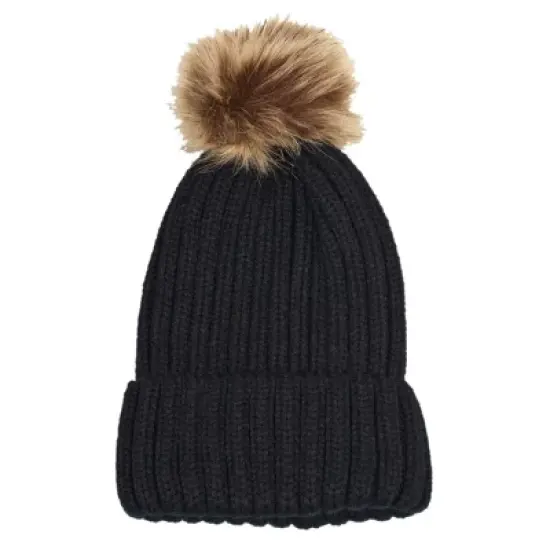 Willow & Ruby Women's Knitted Pom Beanie - Ladies Winter Hat image {3}