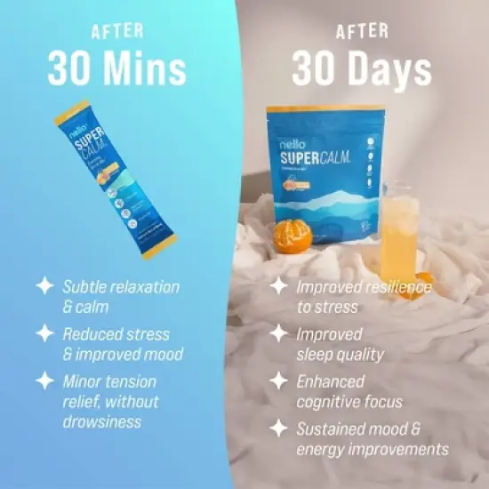 Nello Supercalm Calming Drink Mix Supplement Powder - Tropical Tangerine - 20ct image {4}