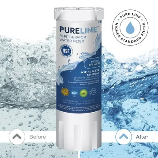 PureLine GE XWF Replacement Refrigerator Water Filter, Compatible with WR17X30702 (3 Pack) image {2}