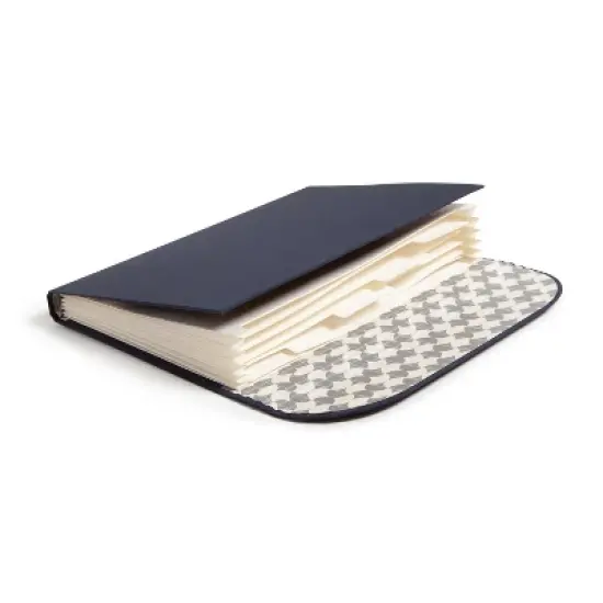 U Brands 7 Pockets Book Cloth Document Holder Mid Century Geo: Dark Blue File Organizer, Office Supplies, Letter Size image {7}