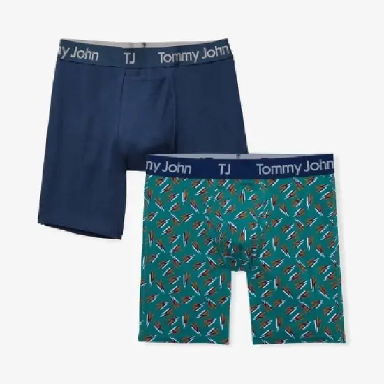 TJ | Tommy John&trade; Men's 6" Boxer Briefs 2pk - Navy Blue/Green image {6}