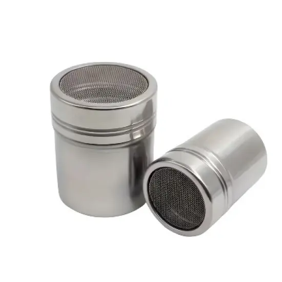 Kitcheniva Stainless Steel Powdered Sugar Cinnamon Can Shaker Duster with Fine Mesh Lid image {4}