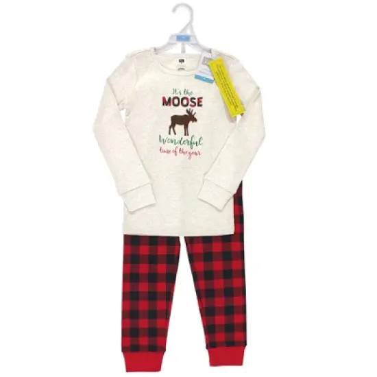 Hudson Baby Infant, Toddler and Kids Unisex Holiday Pajamas, Moose Wonderful Time Kids image {1}