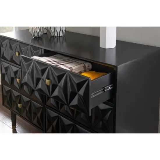 6 Drawer Geo Textured Dresser - Linon image {10}