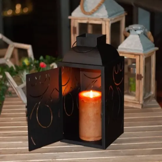 Seven20 Star Wars Black Stamped Lantern | Rebel Insignia Pattern | 14 Inches Tall image {5}