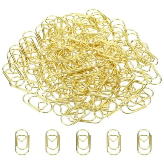 Unique Bargains Heart-Shaped Cute Decorative Fun Clips Bookmarks Paper Clip 100 Pcs image {5}