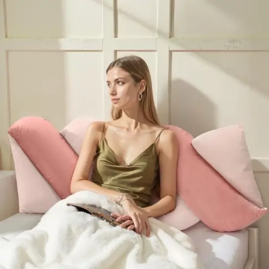 Acoinel Candy-Inspired Pink Headboard Pillow: Soft, Long for Bed Sitting & Decor image {5}