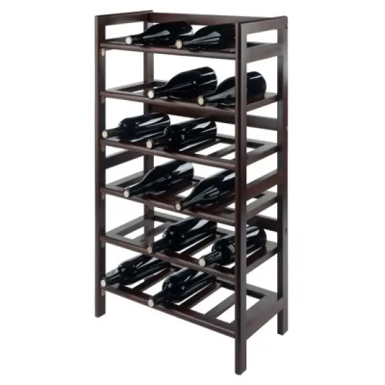 Silvi 30 Bottles Wine Rack Wood/Toasted Walnut - Winsome image {5}