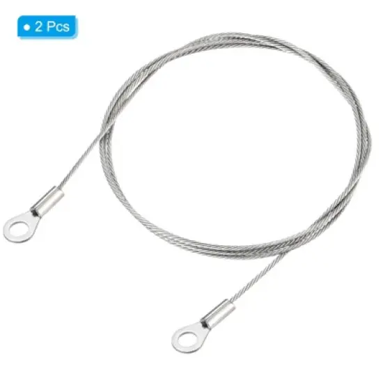 Unique Bargains Stainless Steel Light Outdoor Travel Luggage Safety Locking Cables 0.2" ID Eyelets image {2}