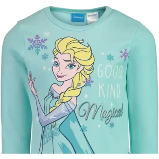 Disney Frozen Princess Anna Elsa Girls Sweatshirt and Leggings Outfit Set Little Kid to Big Kid image {5}