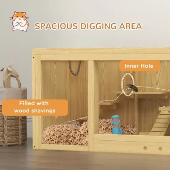 Dexmalle Wooden Hamster Cage image {4}