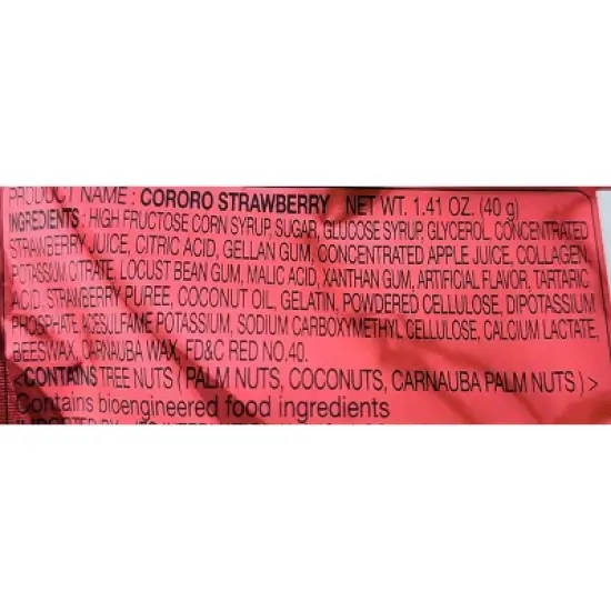UHA Cororo Japanese Fruit Juice Gummy Candy STRAWBERRY Flavor 1.41 Oz./40 g. (Pack of 6) image {4}