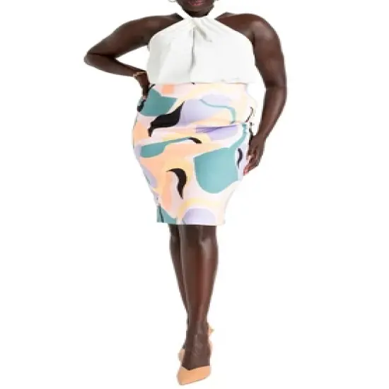 ELOQUII Women&rsquo;s Plus Size Neoprene Pencil Skirt image {5}