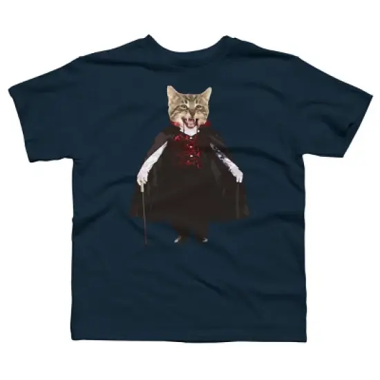 Boy's Design By Humans Catcula Cat Kitten Dracula Cute Funny Halloween t shirt By JOHANNESART T-Shirt image {3}