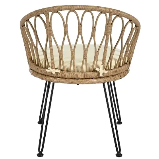 FIONECA 3-Piece Outdoor Leisure Set with 2 Rattan Chairs and Round Glass Table for Patio, Balcony, or Courtyard image {10}