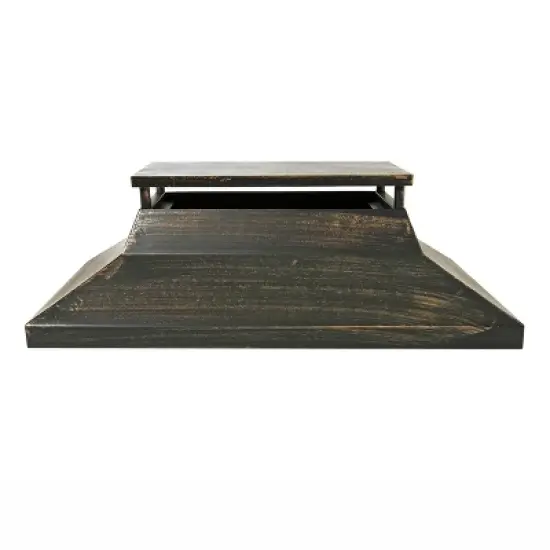 WELLFOR 37" Rectangular Metal Outdoor Fireplace with Built-in Log Storage Bronze image {15}