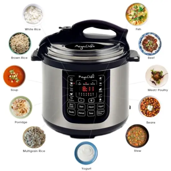 MegaChef 8 Quart Digital Pressure Cooker image {2}