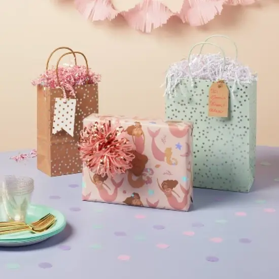 4.5" Tinsel Bow with Pom Poms Pink - Spritz&trade;: Gift Wrapping Accessory for All Occasions, Decorative Birthday Bow image {1}