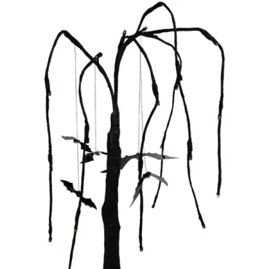 Northlight Pre-Lit Glittered Halloween Willow Tree with Bats - 24" - LED Orange Lights image {7}