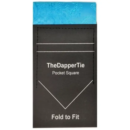 TheDapperTie - New Men's Paisley Flat Pre Folded Pocket Square on Card image {22}