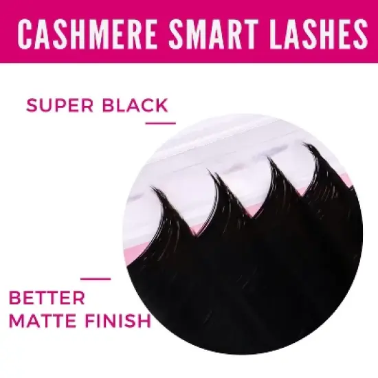 VEYES INC Cashmere Smart Fan Lash Extensions C CC D Curl 8-20mm Mixed & Single Length Super Matte Black Volume Lashes Professional Supplies image {2}