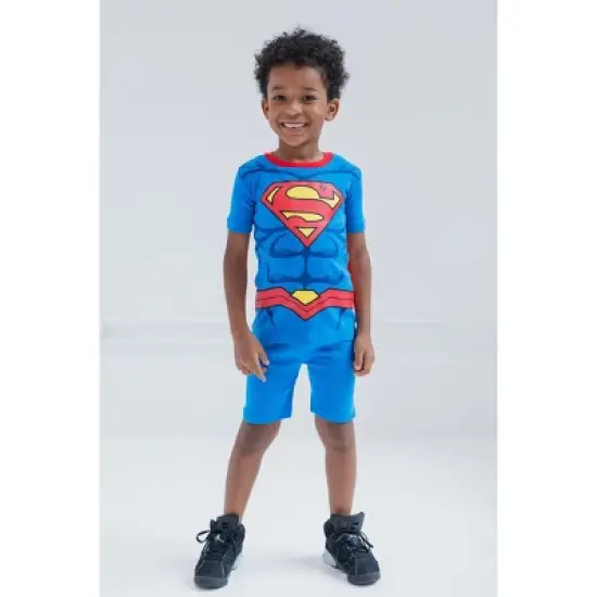DC Comics Justice League The Flash Superman Batman Pajama Shirts and Shorts Little Kid to Big Kid image {1}