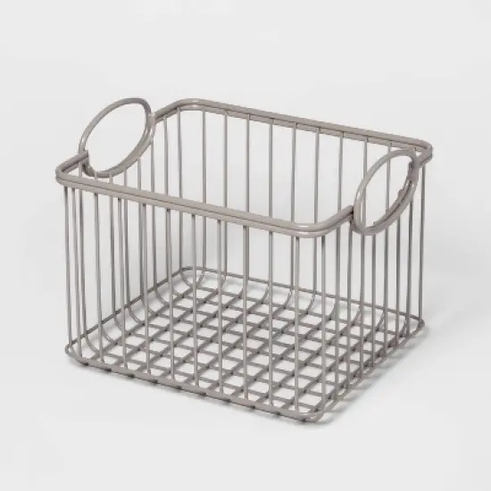 Wire Stackable Kids' Storage Basket Gray - Pillowfort&trade; image {2}