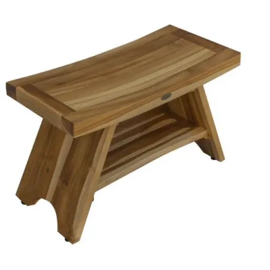 EcoDecors&reg; Serenity&reg; 30" Teak Wood Shower Bench with Shelf in EarthyTeak Finish image {2}