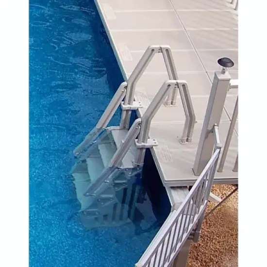 Vinyl Works IN Deluxe 32 Inch Adjustable In Step Above Ground Pool Ladder, Taupe image {3}