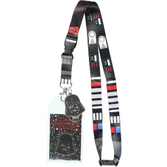 Star Wars Darth Vader ID Lanyard Badge Holder With 1.5" Rubber Charm Pendant image {4}