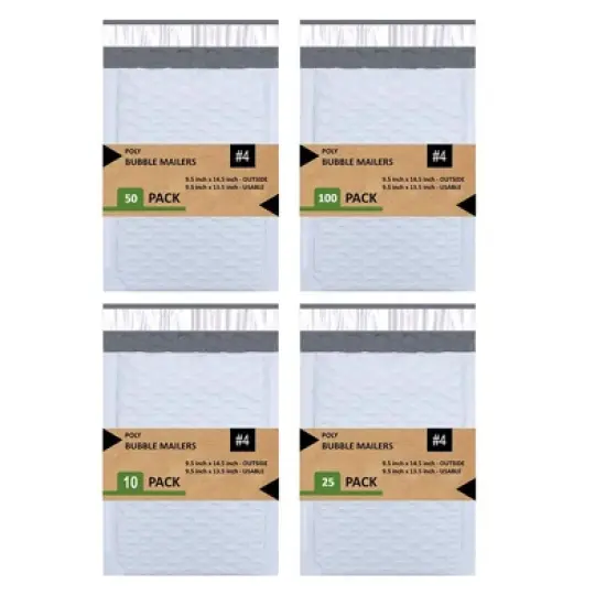 Link Size #4 9.5"x14.5" Poly Bubble Mailer Self-Sealing Waterproof Shipping Envelopes Pack Of 10/25/50/100 image {5}