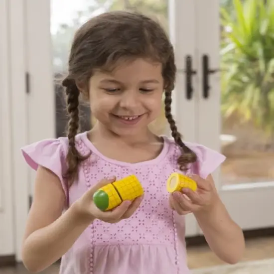 HearthSong 12-Piece Painted Wooden Culinary Play Set with Fruits, Vegetables, and Utensils image {3}