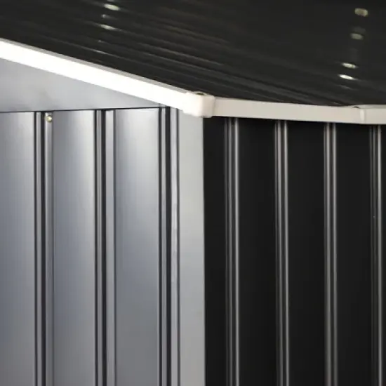 Outsunny 11' x 13' Metal Storage Shed Garden Tool House with Double Sliding Doors, 4 Air Vents for Backyard, Patio, Lawn Dark Gray image {5}