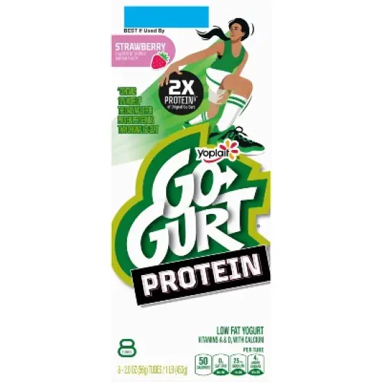 Go-GURT Protein Strawberry Yogurt - 16oz/8ct Tubes image {3}