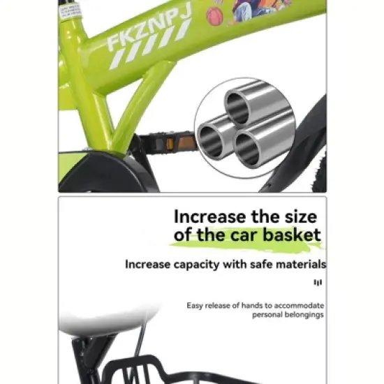 Aukfa 16-Inch Kids Bike with Training Wheels and Stand, Adjustable Seat and Handlebars,For Boys and Girls Aged 4-8 image {9}