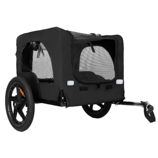 Racxily Outdoor Heavy Duty Collapsible Pet Bike Trailer with Wheels & Universal Hitch Foldable Dog/Cargo Carrier Cart for Bicycles image {13}