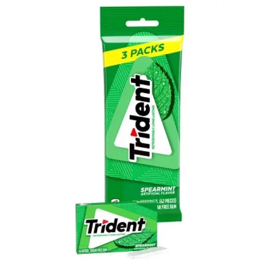Trident Spearmint Chewing Gums - 2.816oz/3pk image {10}