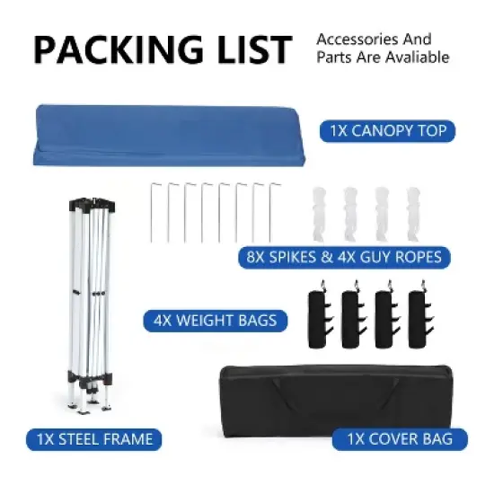 SUGIFT 10'x10' Pop Up Canopy Tent，Easy Setup Instant Canopy , Blue image {7}