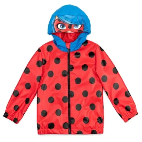 Miraculous Ladybug Girls Zip Up Waterproof Rain Jacket Little Kid to Big Kid  image {7}