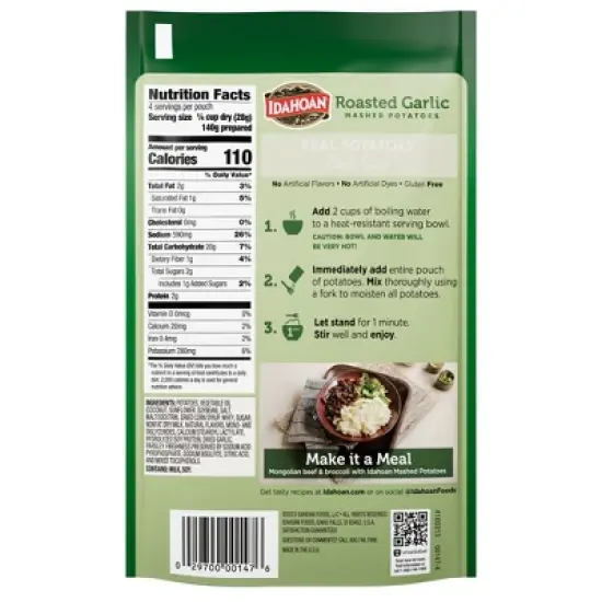 Idahoan Gluten Free Roasted Garlic Mashed Potatoes - 4oz image {1}