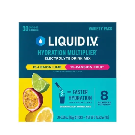 Liquid I.V. Hydration Multiplier Variety Pack, Lemon Lime & Passion Fruit, 30ct image {8}