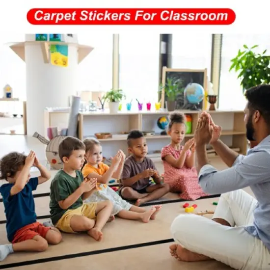 Unique Bargains Hook-and-Loop Fasteners Creating Separate Areas Carpet Marker Strips 6 Pcs image {3}