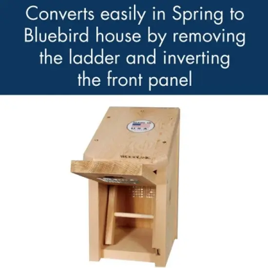 Woodlink Kiln-Dried Natural Cedar Wood Birdhouse Box for Winter Roosting and Shelter with Included Mounting Screws for Backyard Birds, Brown image {1}