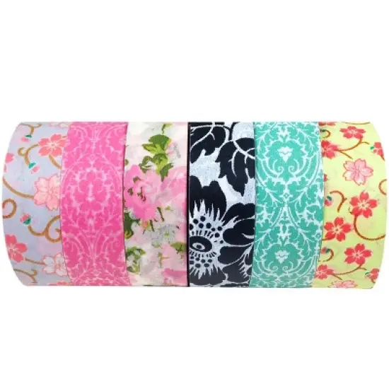 Wrapables Japanese Washi Masking Tape Collection, Premium Value Pack (Set of 6) image {26}