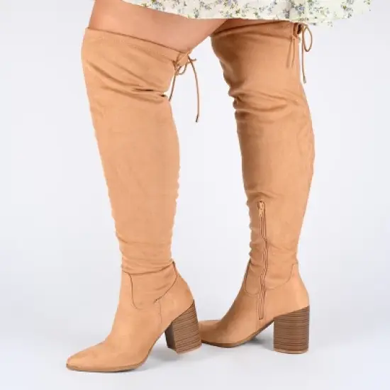 Journee Collection Womens Paras Tru Comfort Foam Stacked Heel Over The Knee Boots image {8}