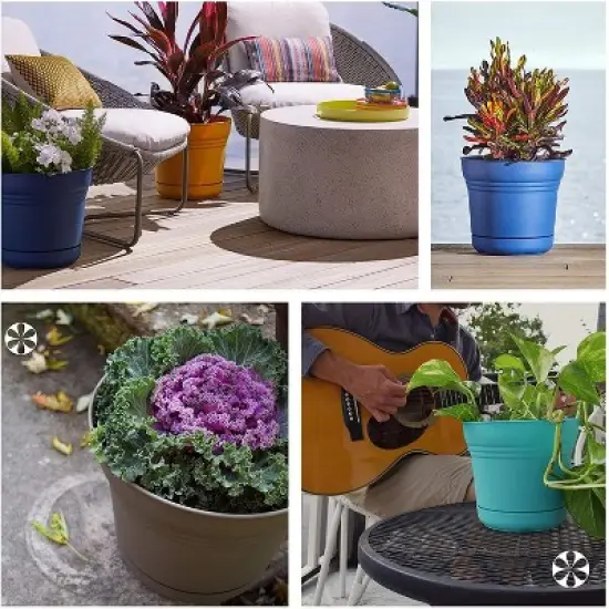 Bloem Saturn Collection Planter with Saucer image {3}