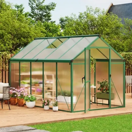 Greenhouses for Outdoors,Large Outdoor Greenhouse with Roof Vent and Heavy-Duty Aluminum Frame,  Walk-in Garden Greenhouse for Backyard, Patio, Lawn image {9}