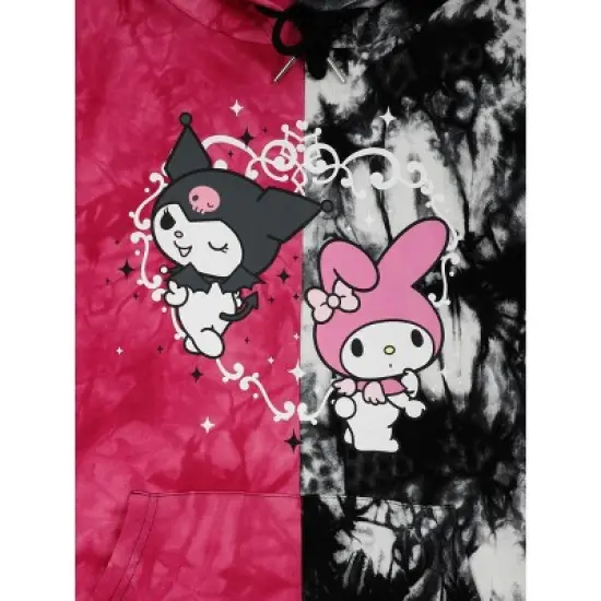 My Melody & Kuromi Long Sleeve Black & Red Adult Hooded Sweatshirt image {1}