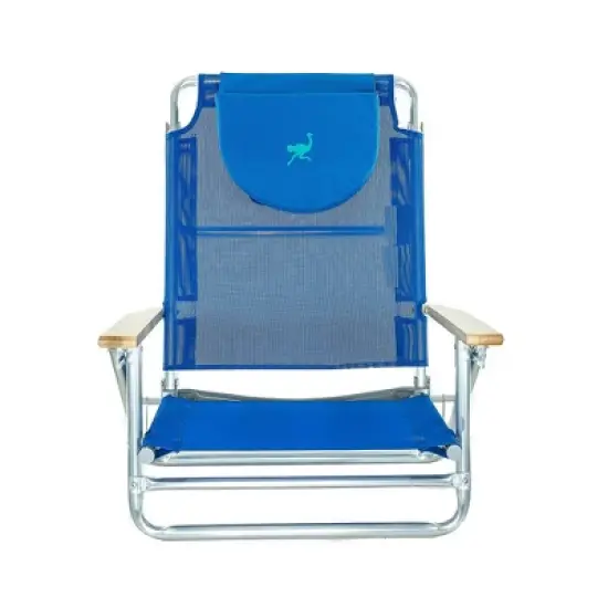 Ostrich SBSC-1016B Lightweight South Adult Beach Outdoor Lake Sand Lounging Chair, Blue and White Stripes image {3}