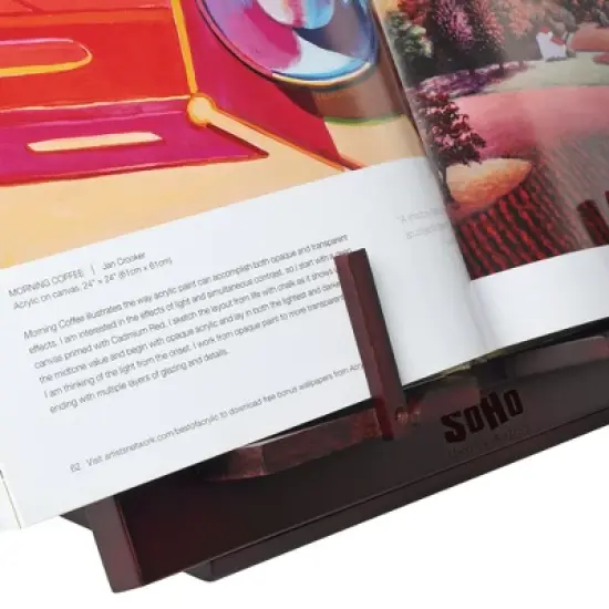 SoHo Urban Artist Tabletop Desk Easel for Painting - Mahogany Finish, Stylish Display Stand with Bookrest image {3}